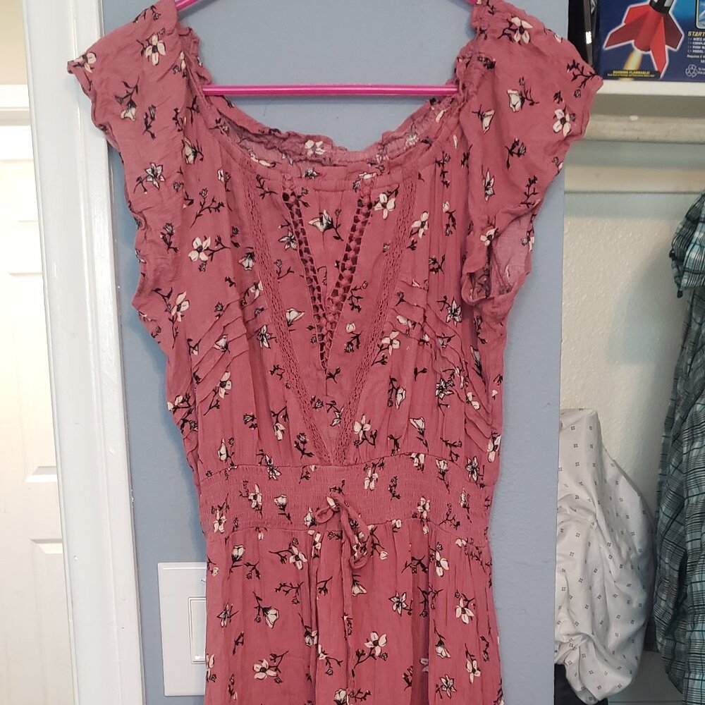 American Rag Cie sundress pink flounce hem